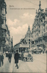 Friedrichstraße and Automobile Bus Berlin, Germany Postcard Postcard Postcard