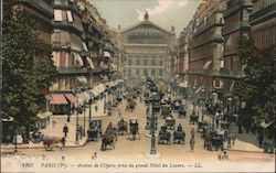 Opera Avenue taken from the Grand Hôtel du Louvre Paris, France Postcard Postcard Postcard