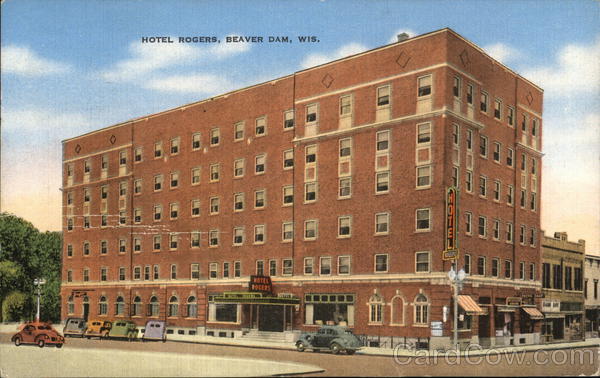 Hotel Rogers Beaver Dam, WI Postcard