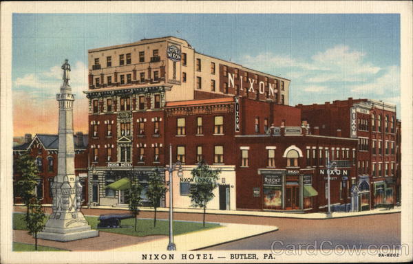 Nixon Hotel Butler, PA Postcard