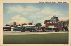 Portland Municipal Airport Maine Postcard Postcard Postcard