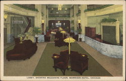 Lobby, Showing Mezzanine Floor, Morrison Hotel Postcard