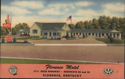 Florence Motel, 7111 Dixie Highway - Highways 42 and 25 Postcard