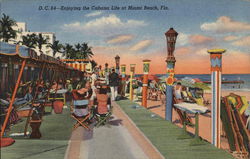 Enjoying the Cabana Life Miami Beach, FL Postcard Postcard Postcard