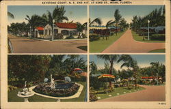 Keystone Court, N.E. 2nd Ave. at 63rd St. - four inset views Miami, FL Postcard Postcard Postcard