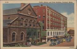 Public Library and State Building Postcard