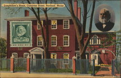 Longfellow's Home, Congress Street Portland, ME Postcard Postcard Postcard