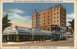 Hotel Dennis, Dennis Grill and Park Cafeteria St. Petersburg, FL Postcard Postcard Postcard