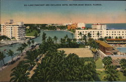 Lake Pancoast and Motel Section Miami Beach, FL Postcard Postcard Postcard