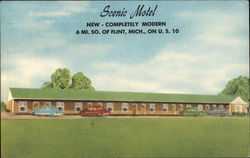 Scenic Motel, New - Completely Modern Flint, MI Postcard Postcard Postcard