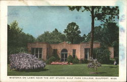 Wisteria on Lawn Near the Art Studio, Gulf Park College Postcard