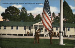 Lowering the Flag at Retreat, Kessler Field Biloxi, MS Postcard Postcard Postcard