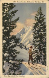 Romantic Alta, Utah, Near Salt Lake City, "Come Up and Ski Me Sometime" Postcard Postcard Postcard