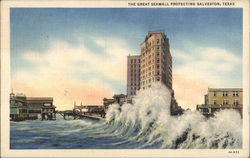 The Great Seawall Protecting Galveston Texas Postcard Postcard Postcard