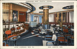 Commodore Perry Cocktail Lounge, Hotel Lawrence Postcard