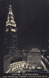 Hotel Cleveland and Terminal Tower Ohio Postcard Postcard Postcard