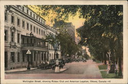 Wellington Street, showing Rideau Club and American Legion Postcard