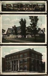 Country Club and Creve Couer Club Peoria, IL Postcard Postcard Postcard