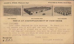 Woodlawn Nurseries Order Acknowledgement Postcard