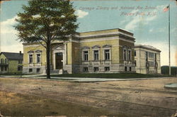 Carnegie Library and Ashland Ave. School Postcard