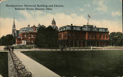 Soldiers Home - Headquarters, Memorial Building and Church Postcard