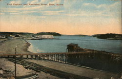 Fort Popham and Kennebec River Postcard