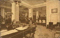 Main Lobby, Manx Hotel San Francisco, CA Postcard Postcard Postcard