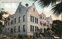 High School Building Postcard