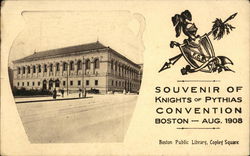 Souvenir of Knights of Pythias Convention, Aug. 1908 Boston, MA Postcard Postcard Postcard