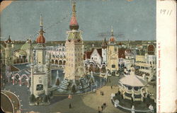 Court of Fountains, Luna Park, Coney Island Postcard