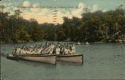 Motorboating on Deal Lake Asbury Park, NJ Postcard Postcard Postcard