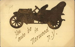 Old Roadster Type Car: "You Auto be in Norwood, N.Y." Postcard