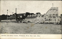 Pavilion and Roller Coaster, Wildwood White Bear Lake, MN Postcard Postcard Postcard