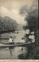 Scene on Cedar River Famous for its Pure Water Seattle, WA Postcard Postcard Postcard