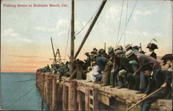 Fishing Sene Redondo Beach, CA Postcard Postcard Postcard