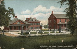 Main Entrance at Fort Preble Postcard