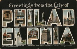 Greetings from the City of Philadelphia Pennsylvania Postcard Postcard Postcard