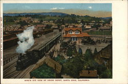 Bird's Eye View of Union Depot Santa Cruz, CA Postcard Postcard Postcard