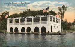 Awosting Casino and Boat House Greenwood Lake, NJ Postcard Postcard Postcard