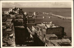 View of Port Saida, Lebanon Middle East Postcard Postcard Postcard