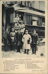 1918 Armistice Signers, Railroad Car Postcard