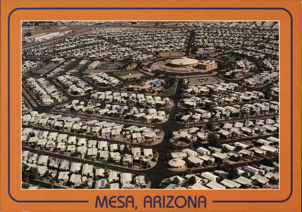 Aerial View Mesa, AZ Postcard