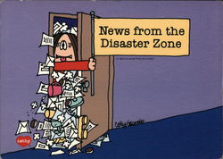 Cathy Cartoon - News from the Disaster Zone Cartoons Postcard Postcard Postcard