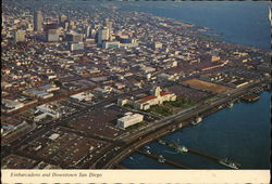 Embarcadero and Downtown - Aerial View Postcard