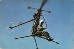 US Navy Hiller One-Man Helicopter XROE-1 Postcard