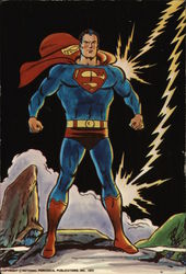 Superman with Lightning Bolts Cartoons Postcard Postcard Postcard