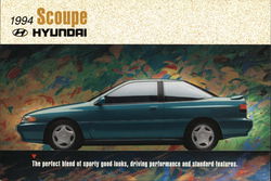 1994 Hyundai Scoupe - The Perfect Blend of Sporty Good Looks, Driving Performance and Standard Featu Cars Postcard Postcard Postcard