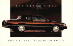 Cadillac Style - 1991 Cadillac Fleetwood Coupe Cars Postcard Postcard Postcard