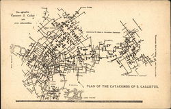 Plan of the catacombes of saint callistus Postcard