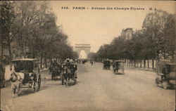 Avenue de Champs-Elysees Paris, France Postcard Postcard